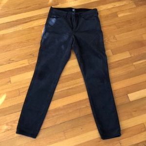 GAP Black Skinny Velour Denim Pants